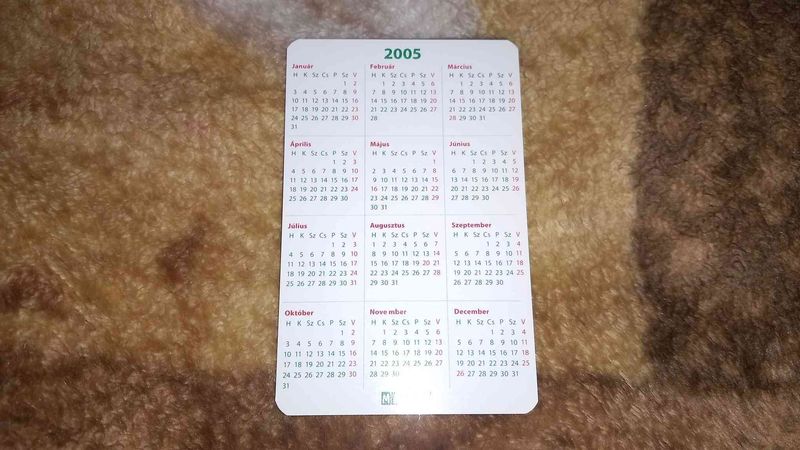 2005 - Match (v) kártyanaptár