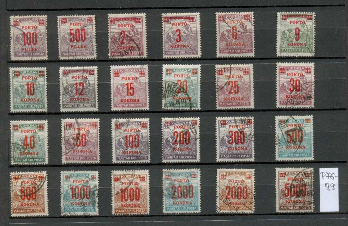M35 - Magyar Királyi Posta - 1921/1925 Kisegítő portó (Arató felülnyomás) tétel