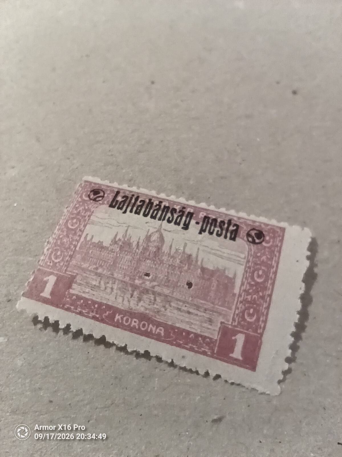 1921. Nyugat-Magyarország III. 1 Korona Parlament hármaslyukkal megszállás Bodor garanciajellel