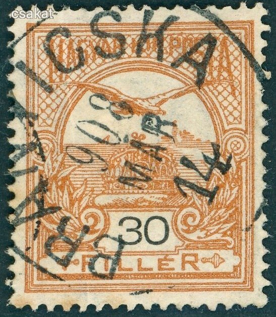 1906 turul BRANYICSKA bélyegzés Hunyad Romania Gudlin E3.20 / 70 p (d72)