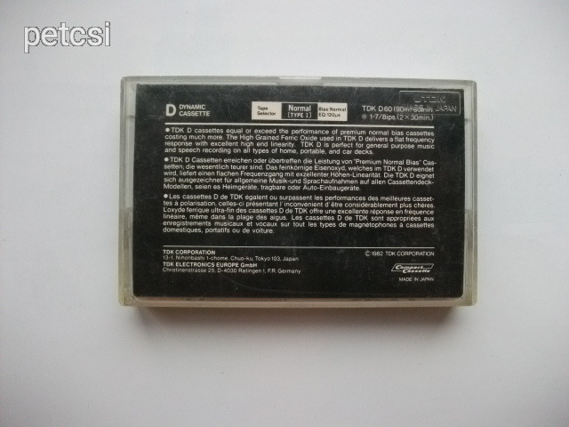 Tdk D 60 kazetta 1.
