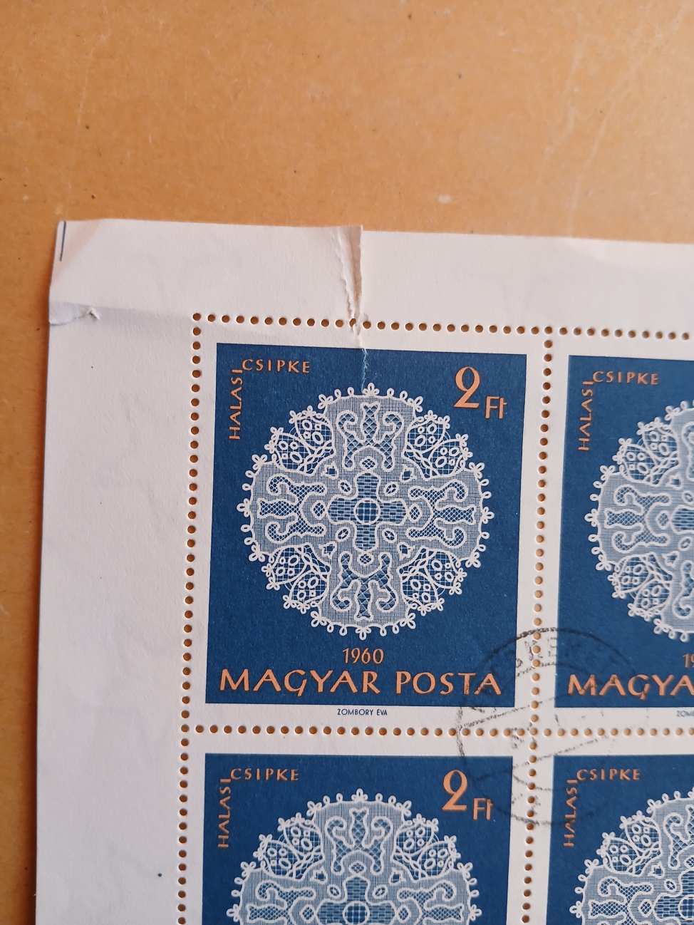 S0334 Magyar bélyeg  1960 2 forint 1729 szakadt kat.ár. 1200 HUF 