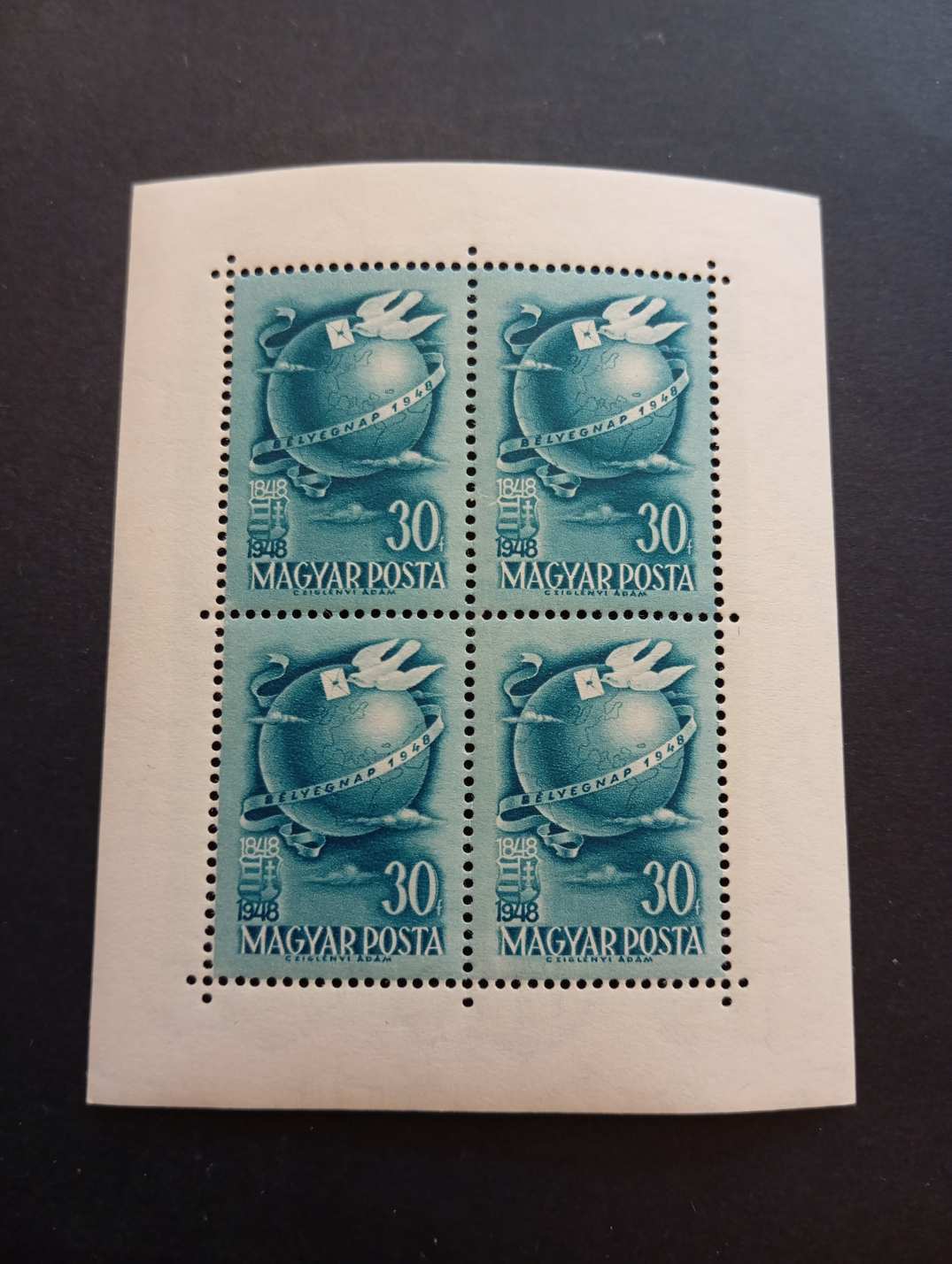 Magyarország 1948 Bélyegnap kisív postatiszta kat. ár 10000 Ft