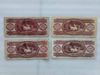 4 db piros 100 forint 4 féle címerrel