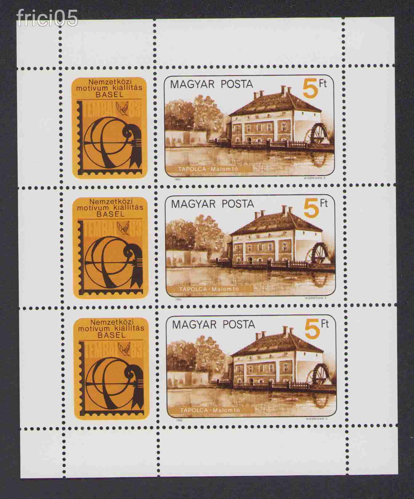 1983,  Tembal kisív, postatiszta