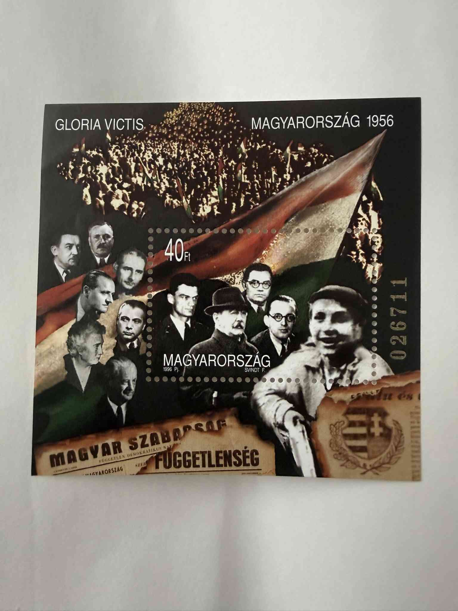 1996 Gloria Victis - az 1956-os forradalom emlékére, blokk - sorszámozott: 026711