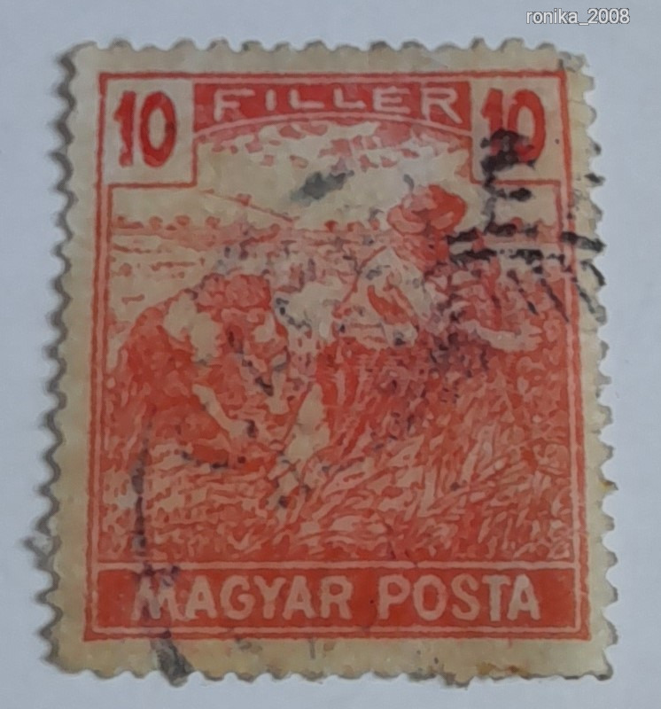 1919 Magyar Posta 10 fillér pecsételt