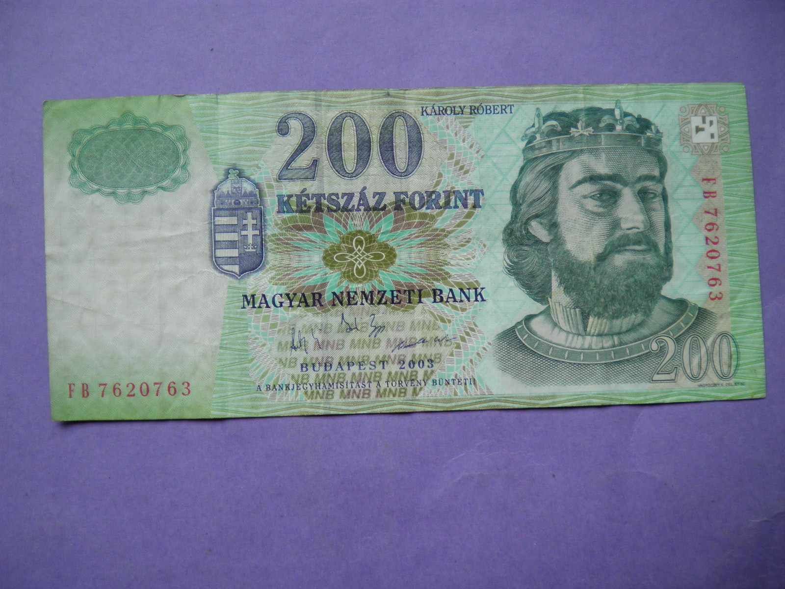 Károly Róbert 200 forint 2003 FB