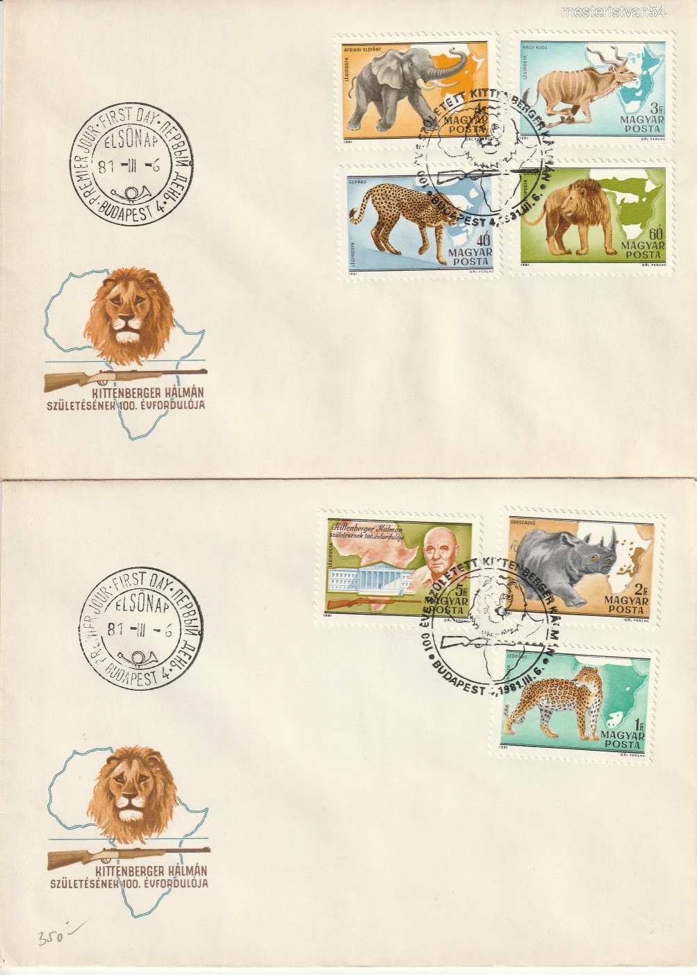 1981 FDC Kittenberger Kálmán L A-5