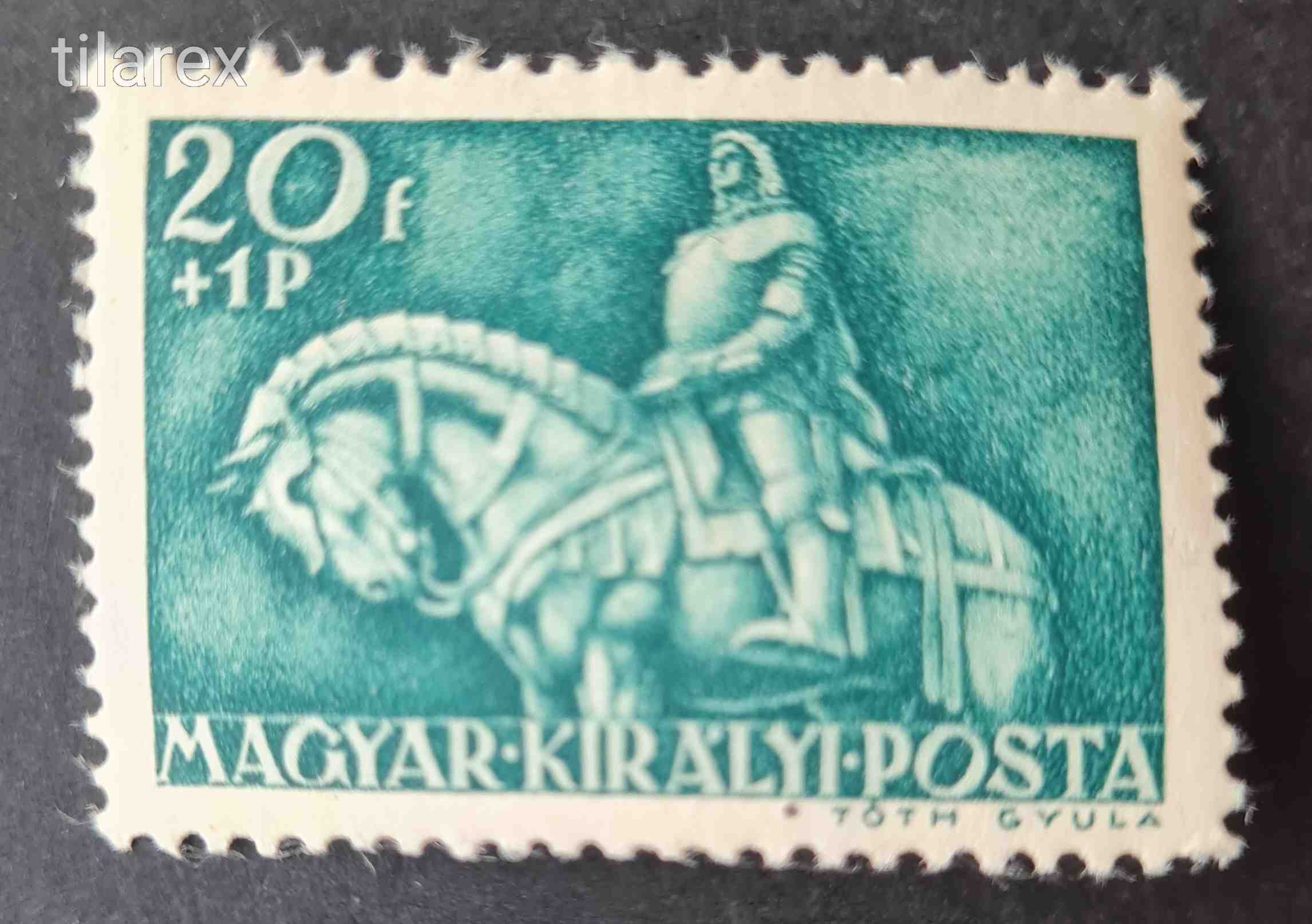 Magyar Bélyeg 1940 Mátyás Király Blokk-ból kitépett( MBK 672** A ) nem tévnyomat festékhiba??