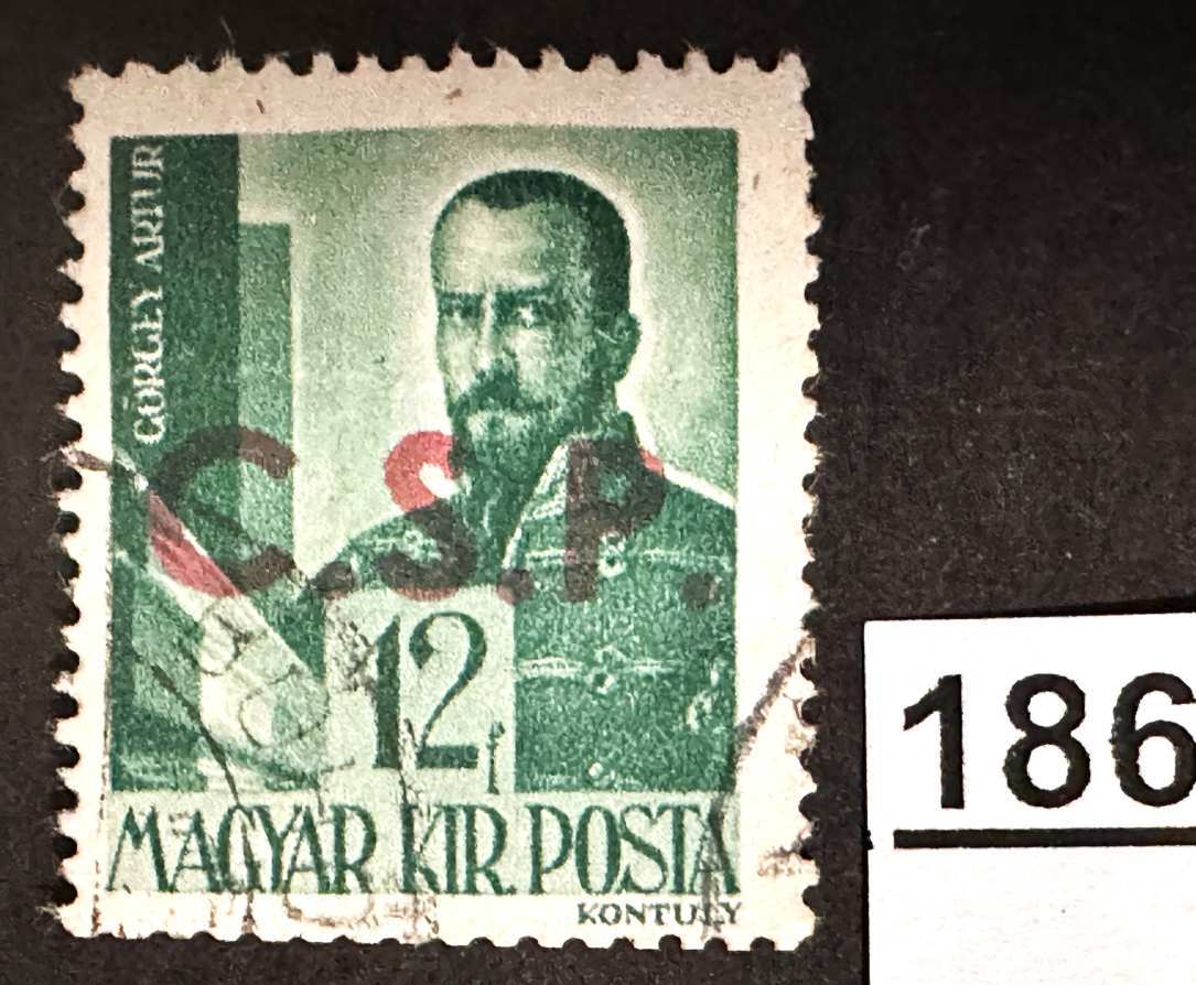 MAGYARORSZÁG 1945 VISSZATÉRT TERÜLET -FELVIDÉK- RIMASZOMBAT HADVEZÉREK 12 FILLÉR  BÉLYEG