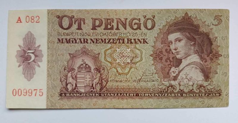 5 Pengő 1939 EF+