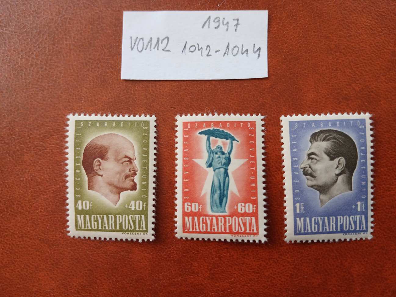 V0112 Magyar bélyeg 1947 1042-1044 postatiszta