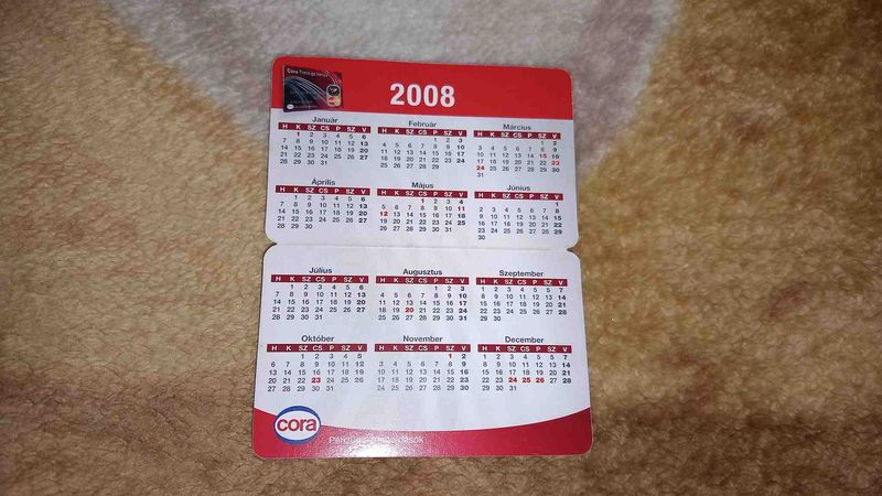 2008 - Cora kártyanaptár