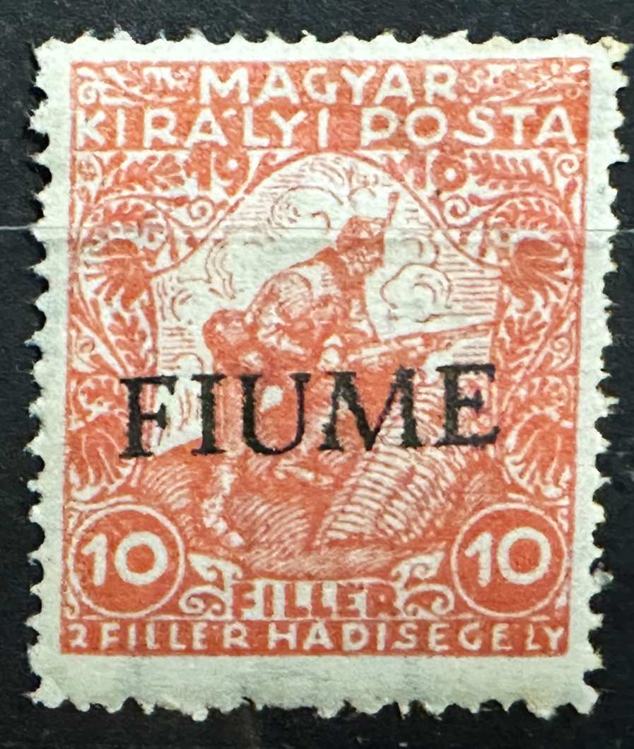 MAGYARORSZÁG 1918 FIUME OLASZ MEGSZÁLLÁS HADISEGÉLY II. FILLÉR BÉLYEG*