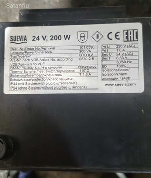 SUEVIA 24V 200W Trafó