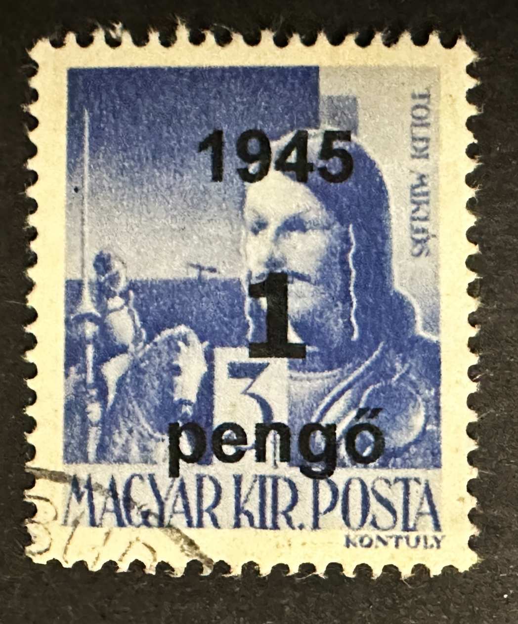MAGYARORSZÁG 1945 VISSZATÉRT TERÜLET NAGYVÁRAD I. HADVEZÉREK 1P-3FILLÉR,  I. TIPUS . BÉLYEG