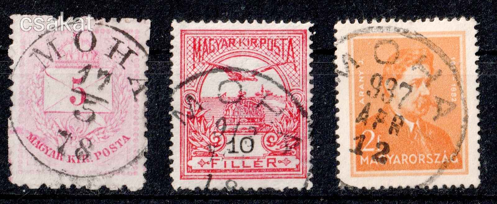 1874+ színesszámú krajcáros + turul + Arcképek MOHA bélyegzés Gudlin 140p+ (d22)