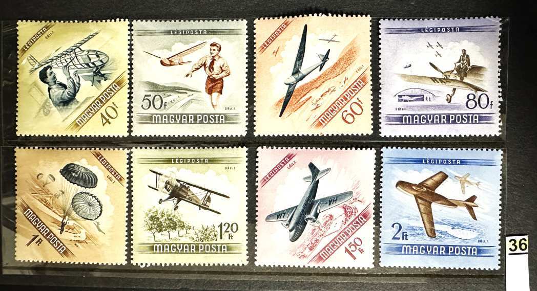 MAGYARORSZÁG 1954 REPÜLŐ  POSTATISZTA BÉLYEG SOR**           -36.-