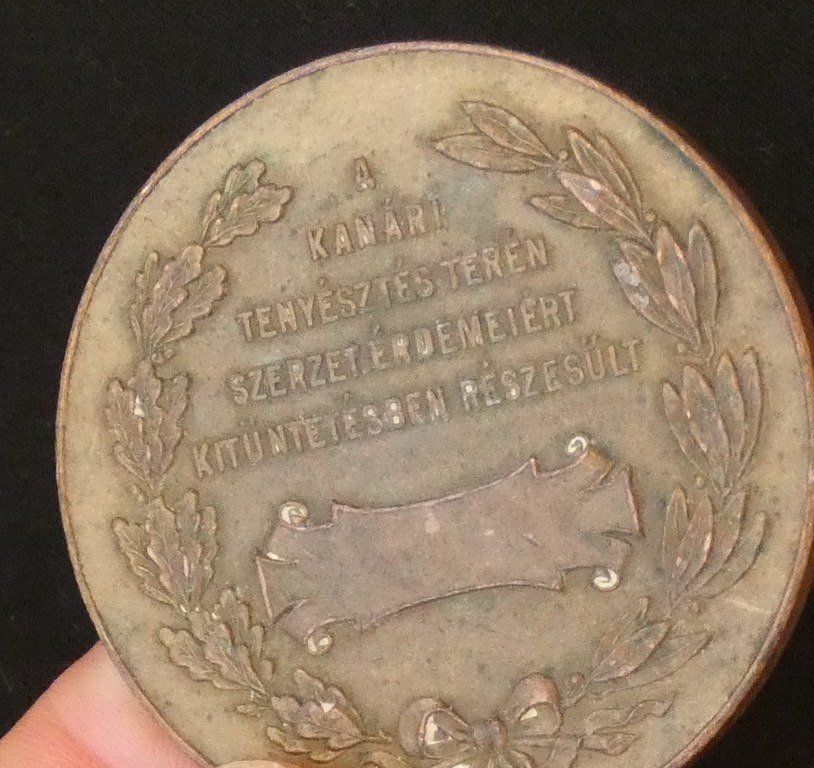 Kanáritenyésztők bronz érem