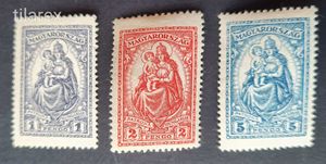 Magyar Bélyeg 1926 Keskeny Madonna ( MBK 457-59 ** 50.000 Ft )