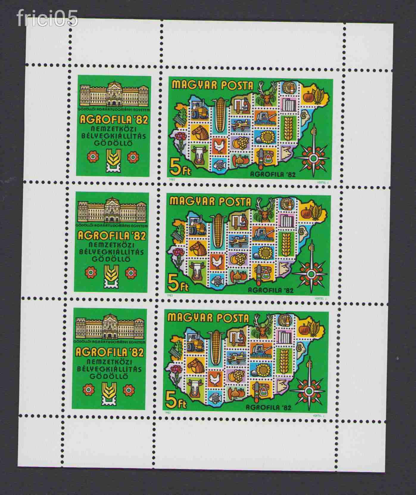 1982,  Agrofila kisív, postatiszta