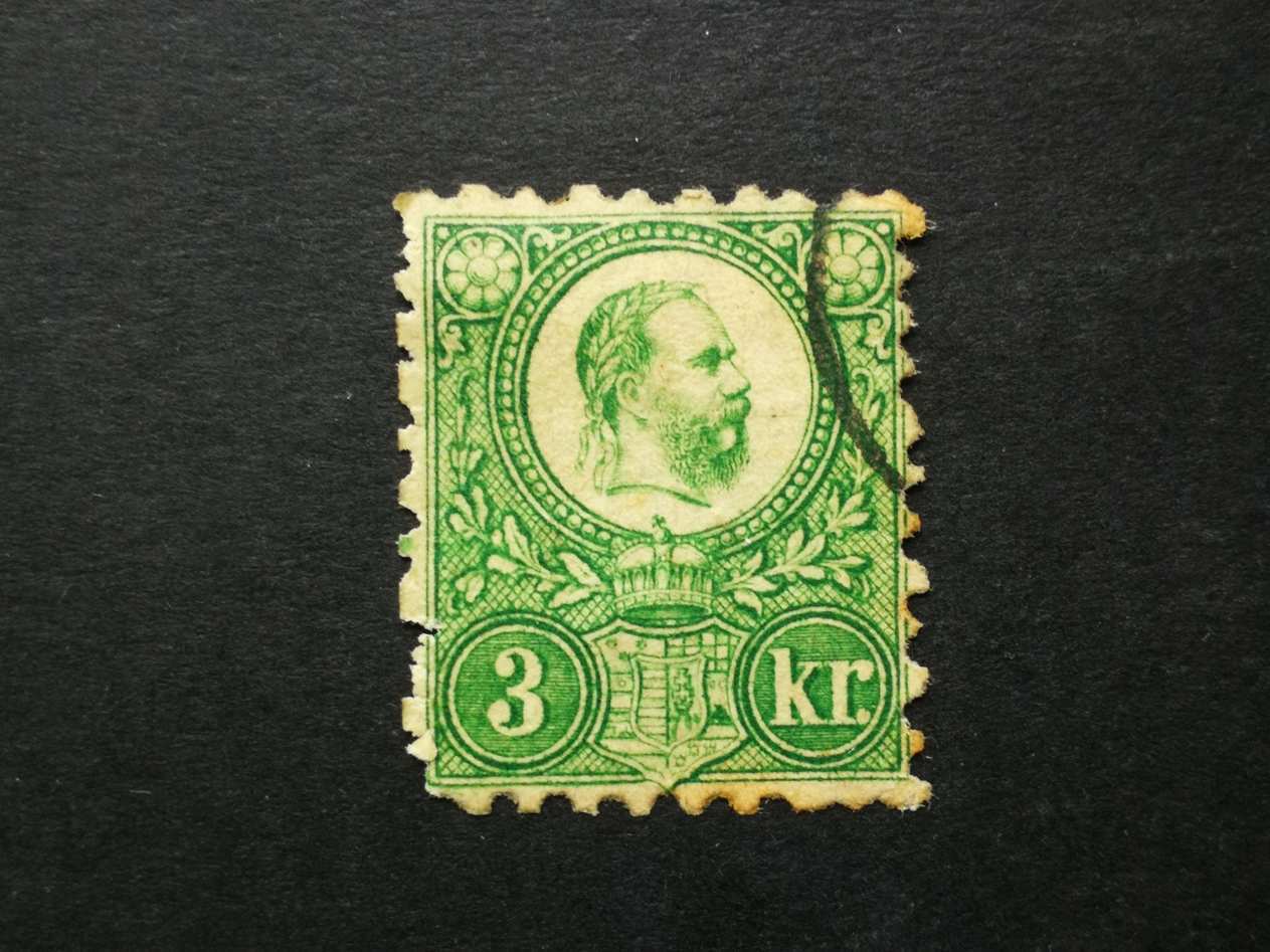 Magyarország 1871 Réznyomat, 3 kr.  sarokhiány, apró beszakadás E2