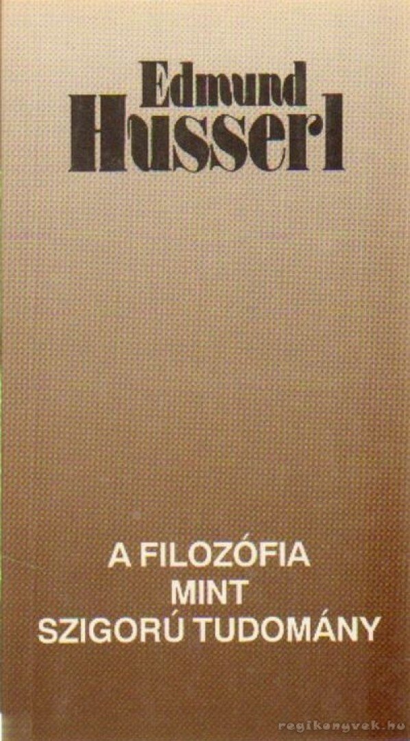 A filozófia mint szigorú tudomány
