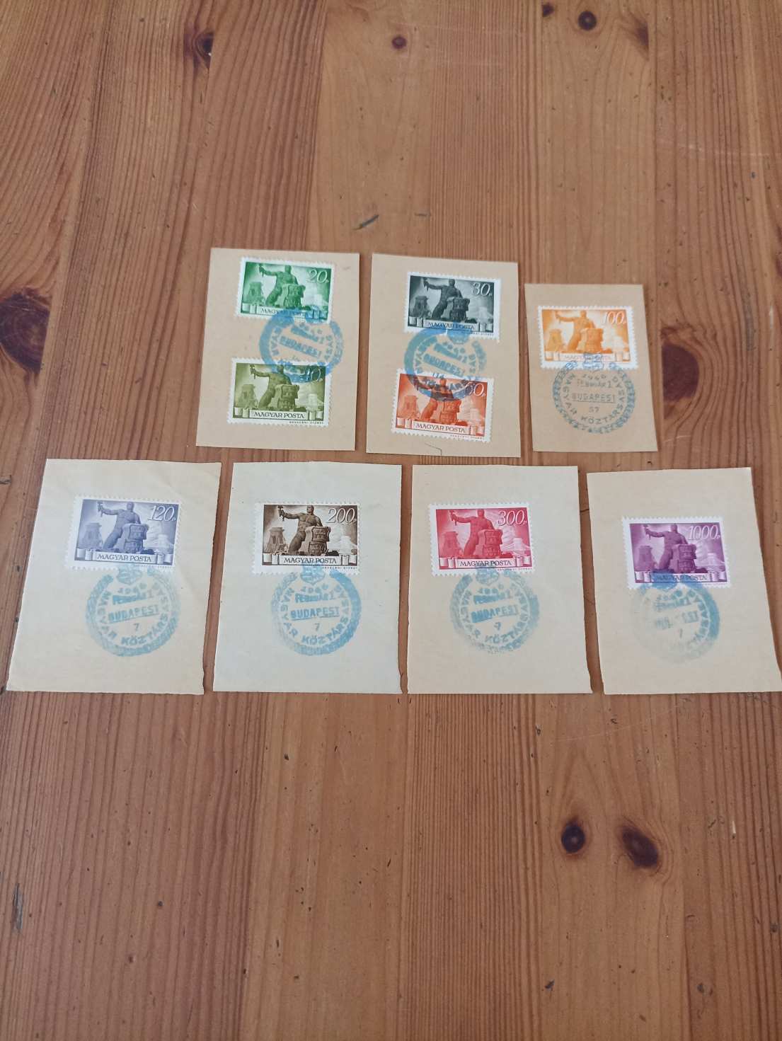 Magyar köztársaság 1946 - alkalmi bélyegzés kivágásokon II.
