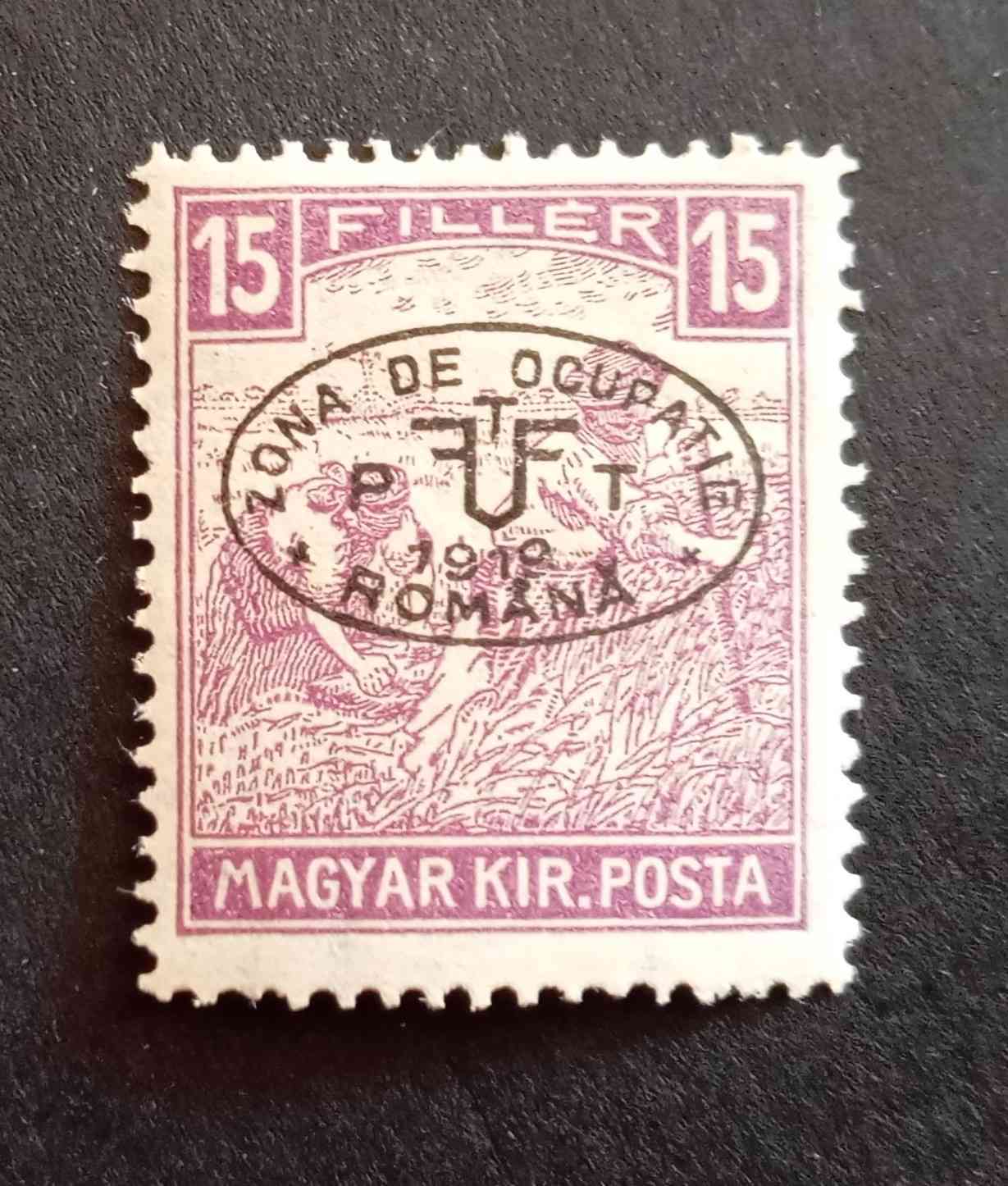 Magyarország 1919 Debrecen román megszállás Fehérszámú Arató 15 F * falcos H