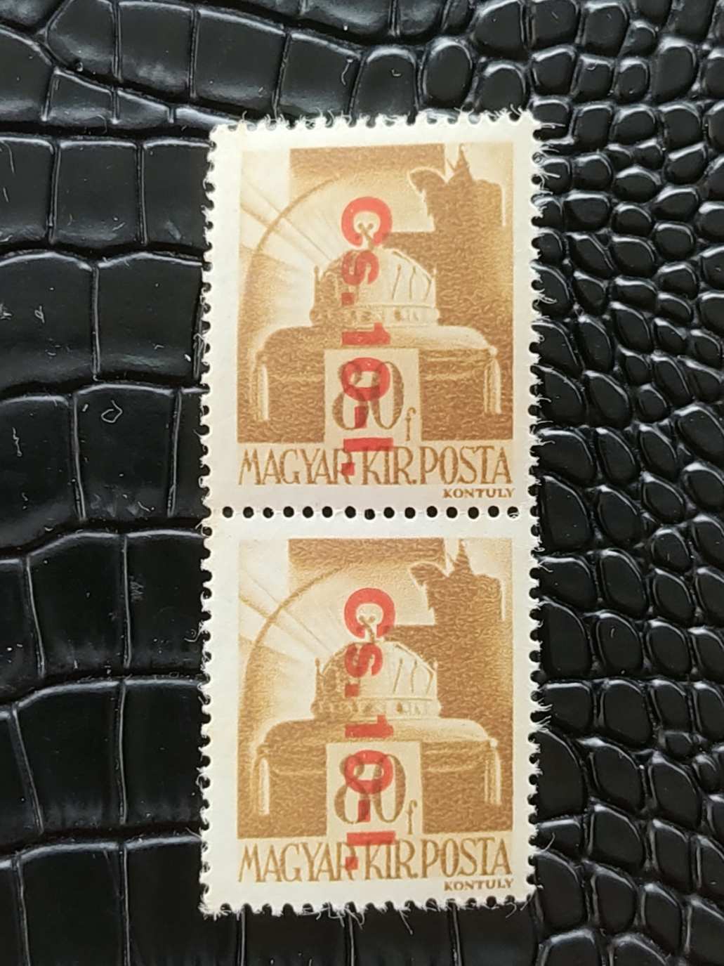 1946. Magyar Bélyeg Betűs I. kiadás (906) Cs. 10 - I./80f dupla