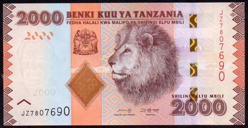 Tanzánia 2000 shilingi UNC 2020