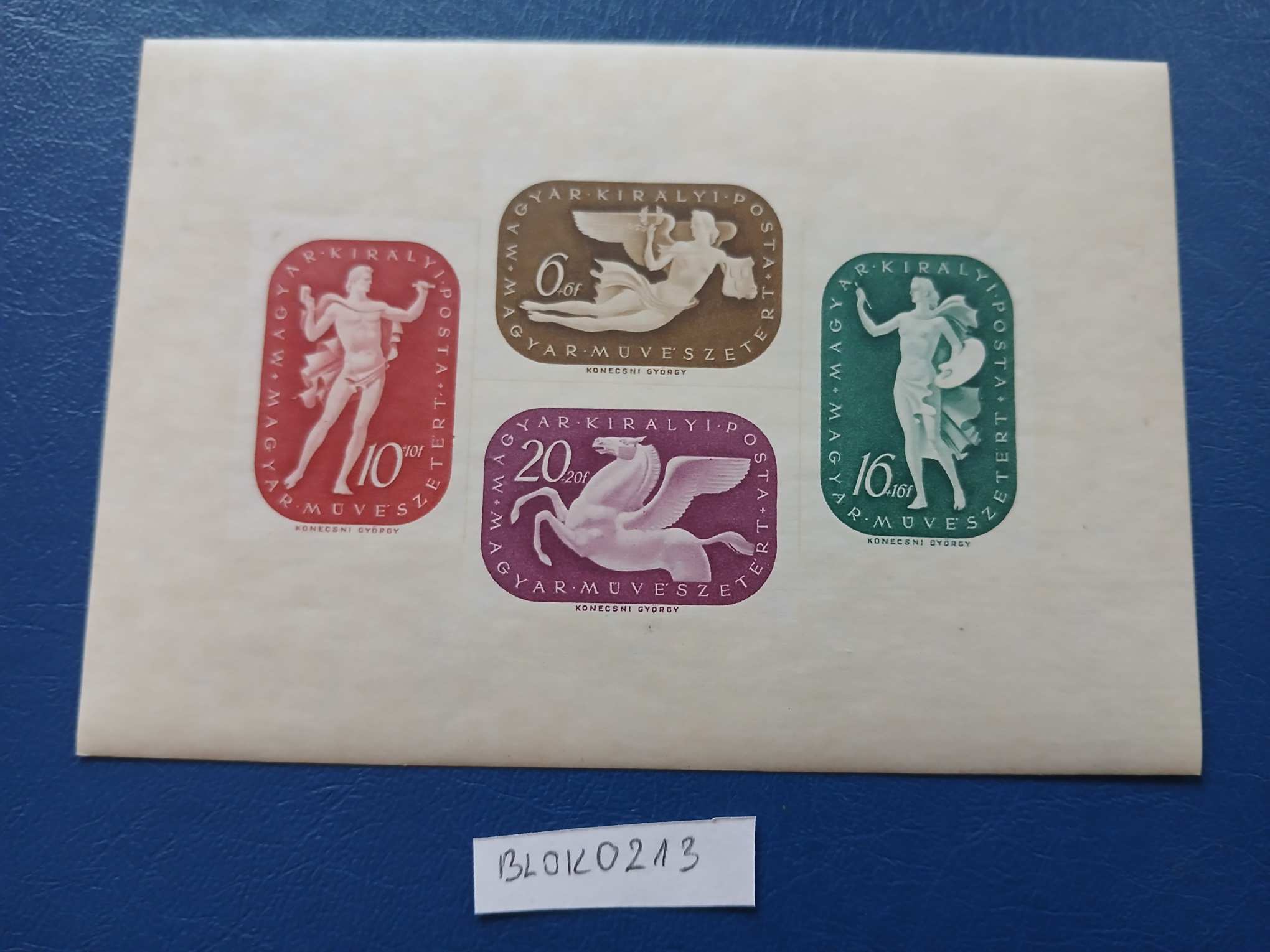 BLOK0213 Magyar bélyeg blokk MŰVÉSZ 1941 680-683 postatiszta kat.ér - 1500 HUF 