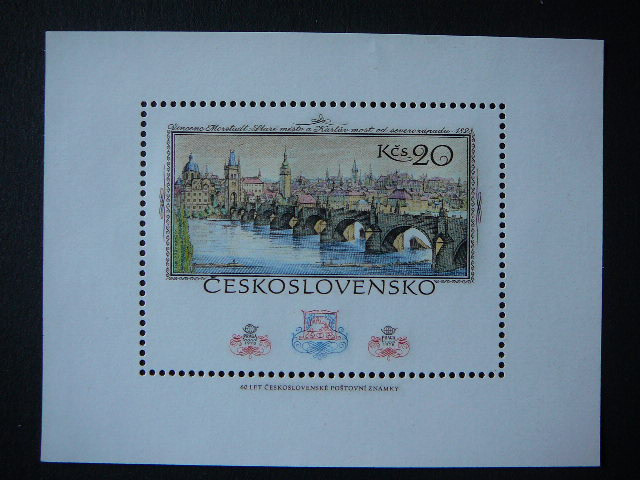 Csehszlovák postatiszta bélyegblokk
