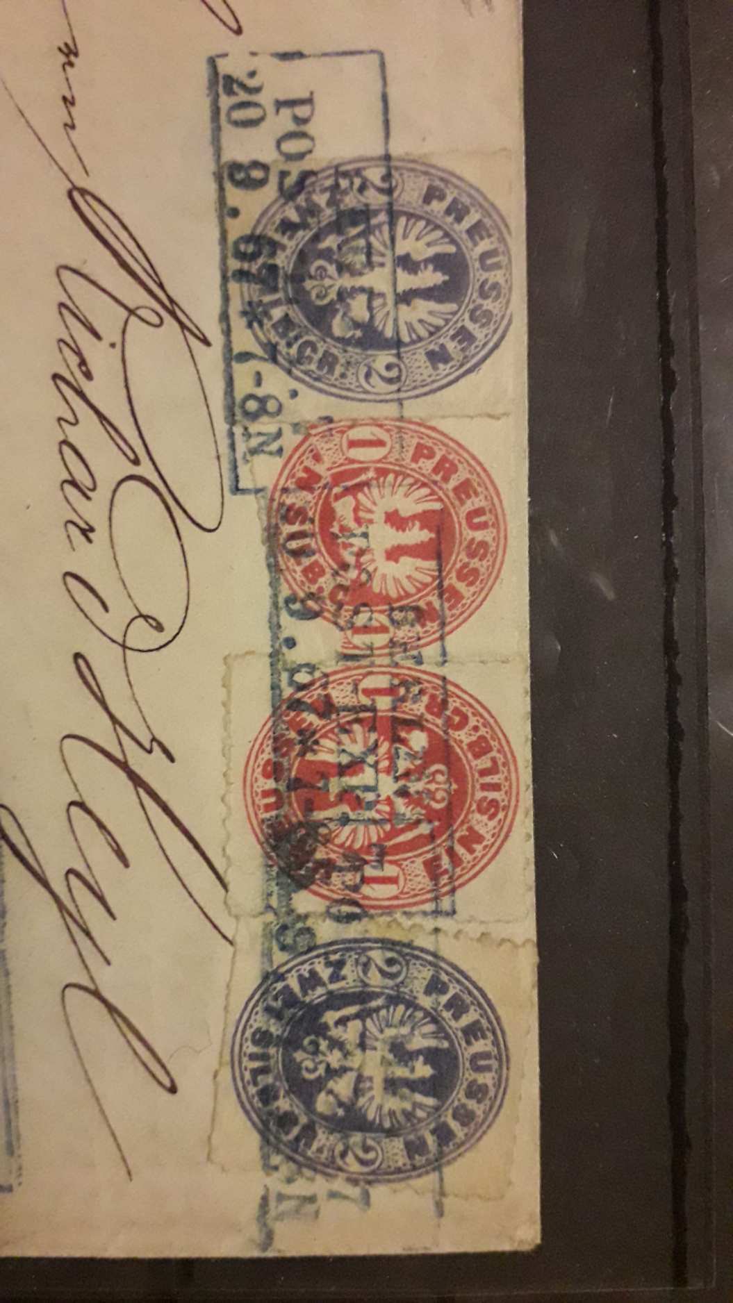 1867. Prussia Ó-német levél színes bérmentesítés