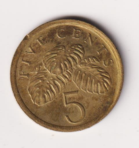 Szingapúr alubronz 5 Cent 1989