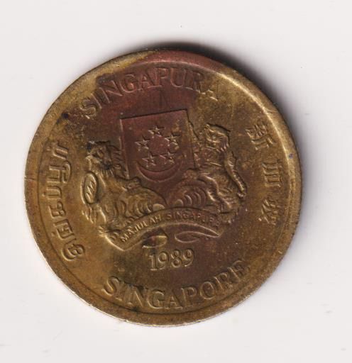 Szingapúr alubronz 5 Cent 1989