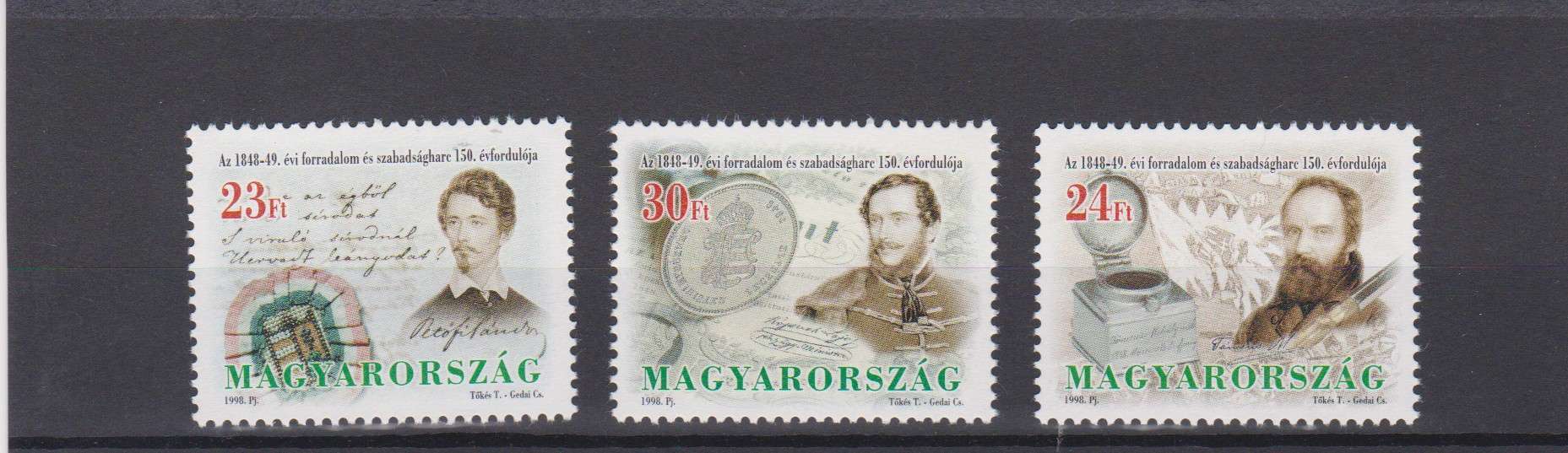 1998. Postatiszta bélyegsor ** 1848-49-es Forradalom     Kat.ár. 300.-Ft     /3B/