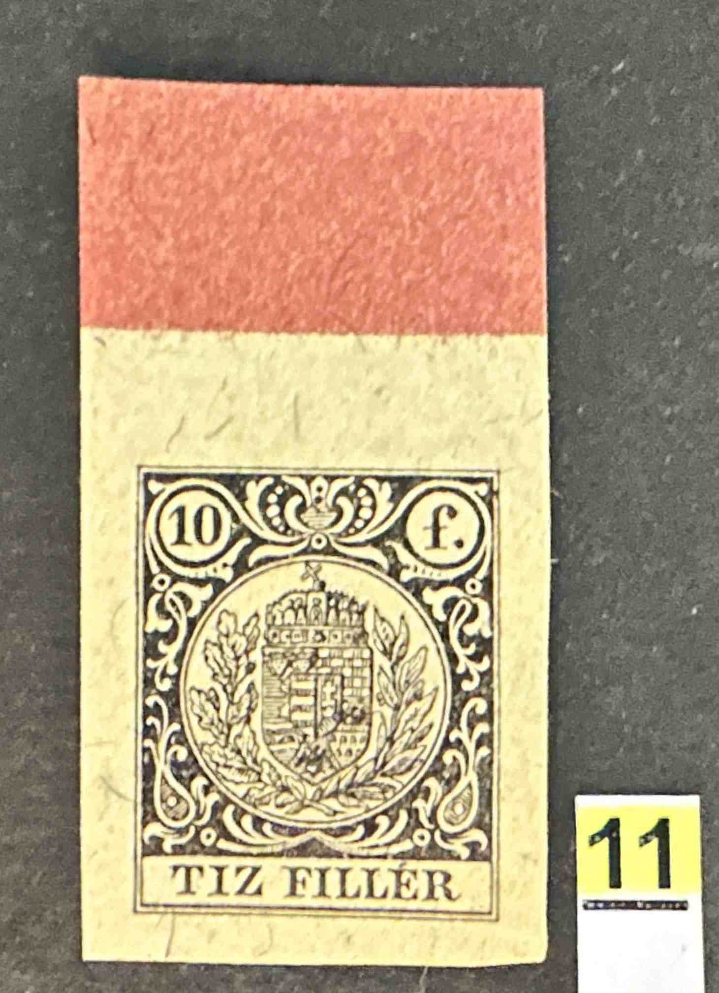 1890 VÁMÁRÚNYILATKOZAT KIVÁGÁS MAGYAR KIRÁLYI POSTA BÉLYEG  10 FILLÉR