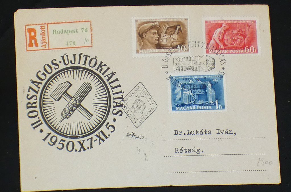 Elsőnapi boriték- Országos ujítókiállitás 1950