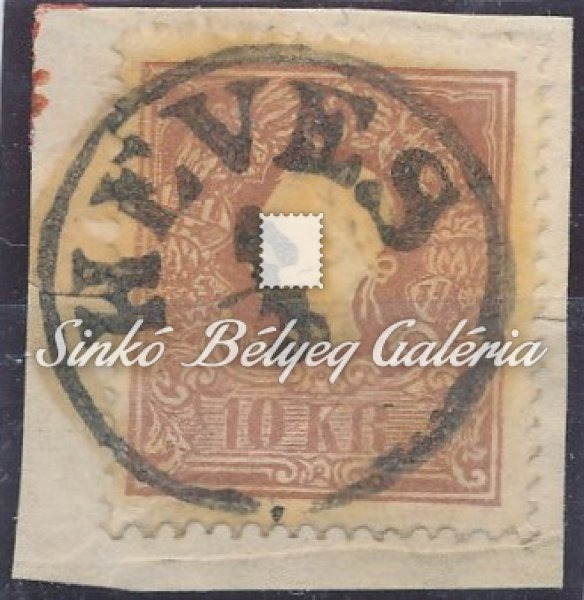 1858 Könyvnyomat dombornyomással 10kr Heves