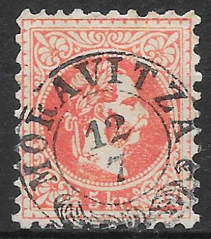 1867. 5 kr bélyeg MORAVITZA 7/12 bélyegzéssel