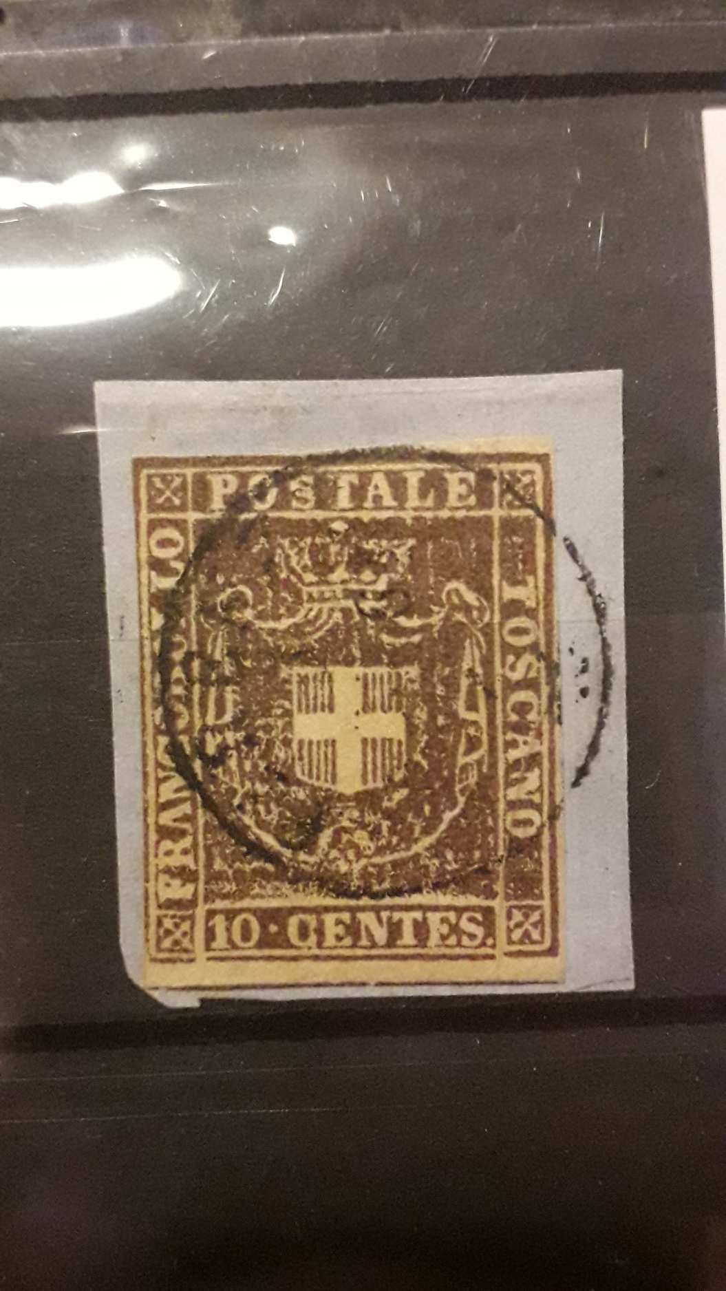1860. Toszkána Ó-Olasz állam 10c kivágáson (63.000.+++)