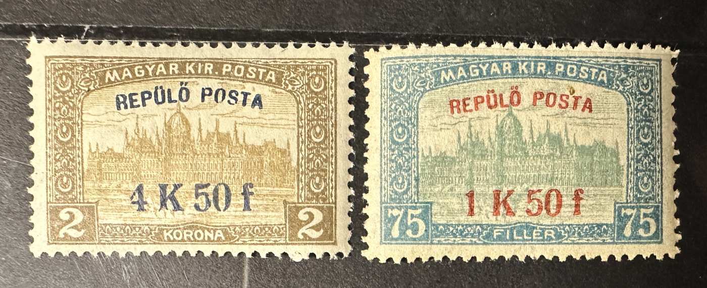 1918 REPÜLŐ POSTA MAGYAR BÉLYEG SOR  POSTATISZTA **  MBK: 22,000FT   -37.-