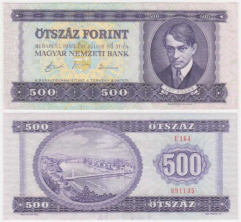 2 db 500 Forint 1990 egymásutáni, UNC !!