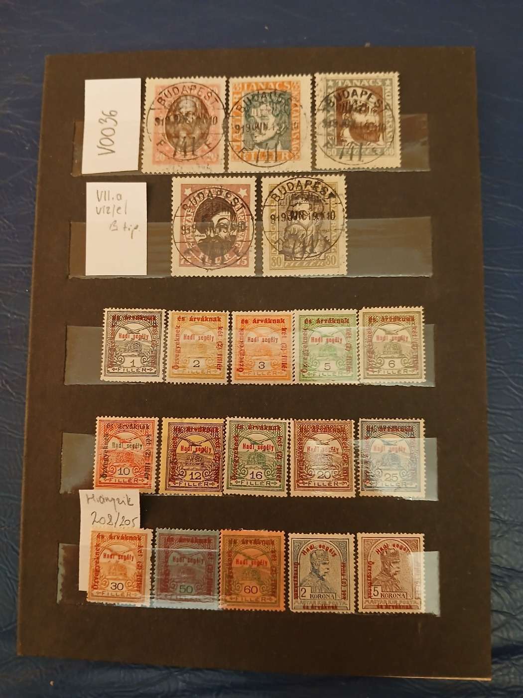 V0036 Magyar bélyeg 1915, 1919 194-210, 296-300 falcos  postatiszta