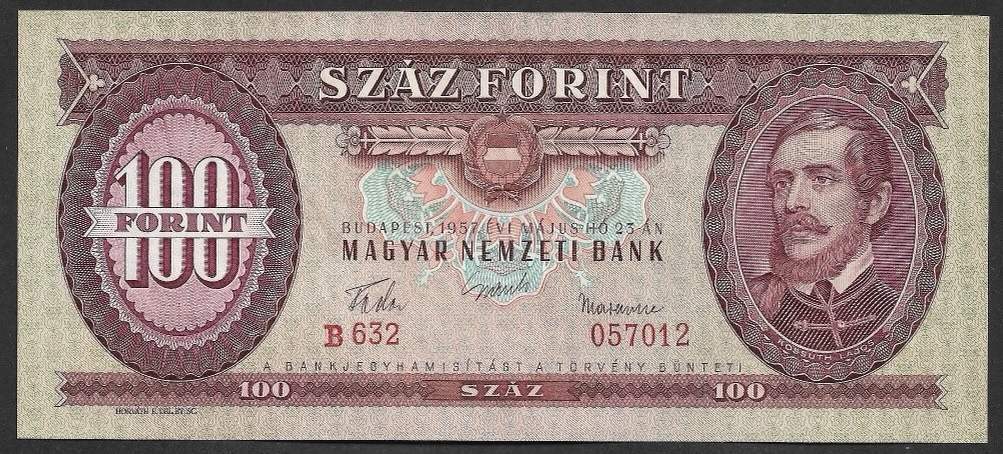 100 forint 1957 UNC