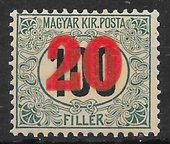1915. Kisegítő portó 20 f / 100 f bélyeg , III. vj. ( 1 000 )