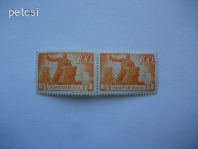 Magyar bélyeg újjáépítés 100 P 1945 bélyegpár