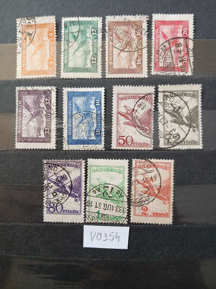 V0354 Magyar bélyeg 1927 460-471  bélyegzett  - kat.ár 10000 HUF  